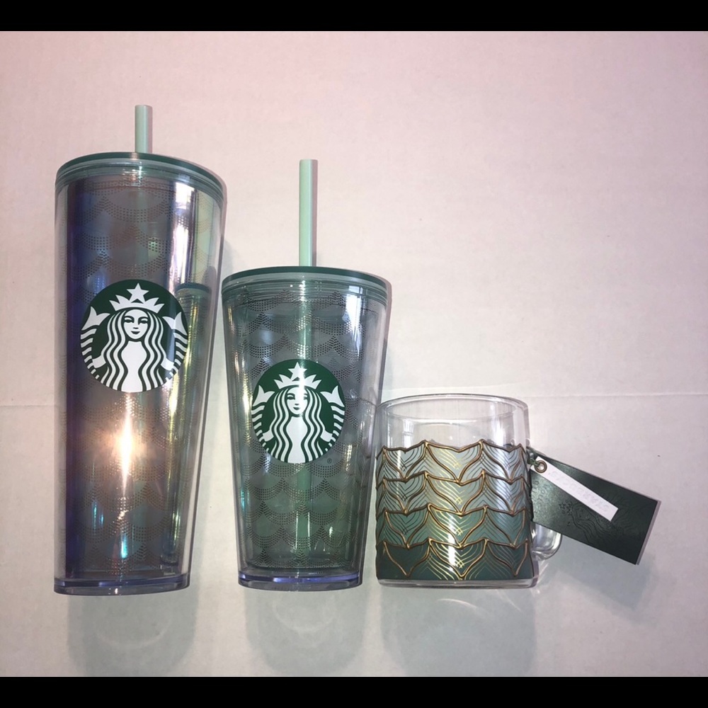 Starbucks Siren Mermaid Scale Cold Tumbler Set New